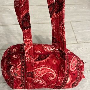 Vera Bradley Retired Mesa Red Quilted Paisley Bandana Print Shoulder Bag
